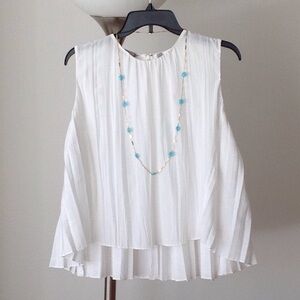 ⭕️ Vince - Sleeveless 'Asymmetrical' Pleated Top